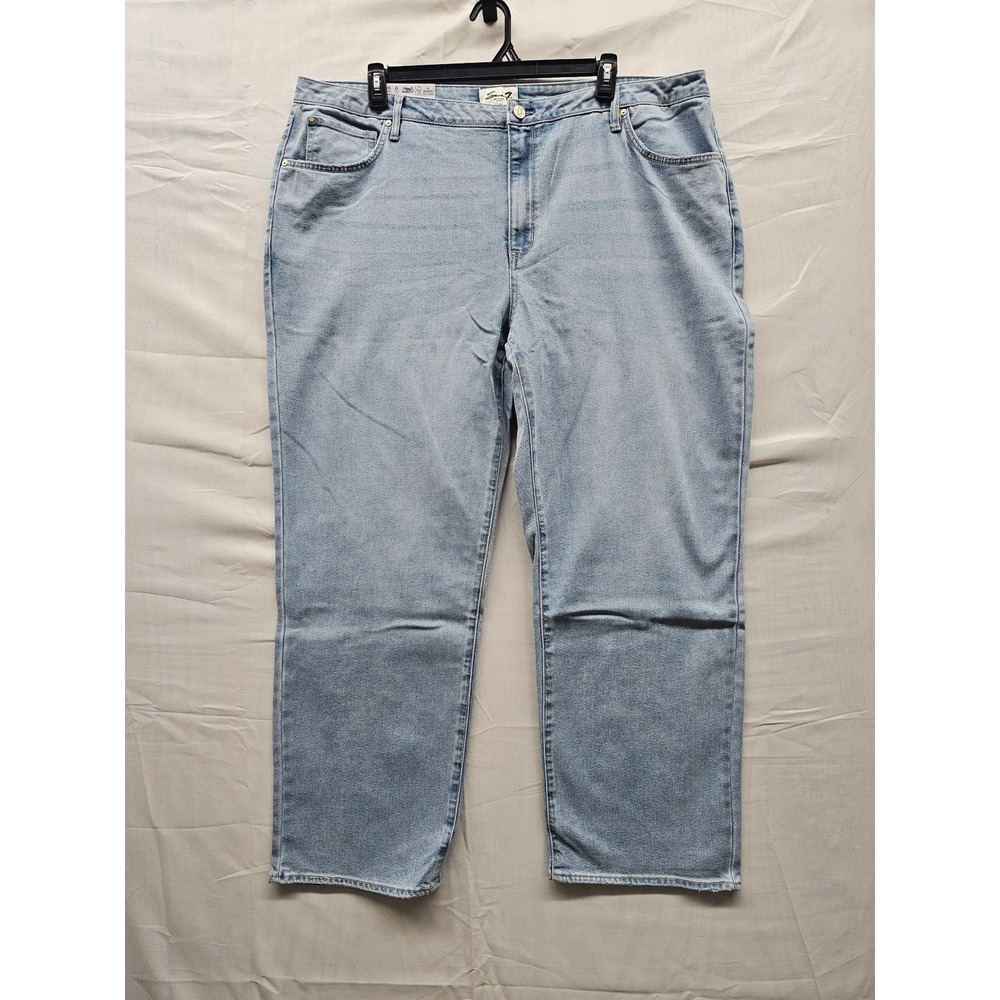 Seven7 Loose Straight Jeans High Rise Key West Blue 22W SX10341DE NWT